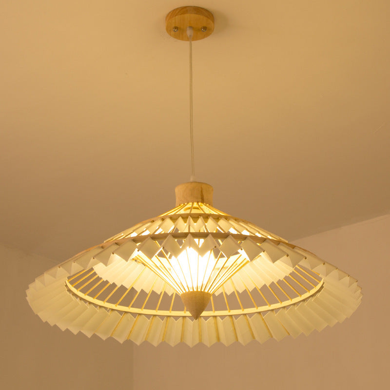 Japanese Dome Umbrella Bamboo Parchment Weaving Chandelier