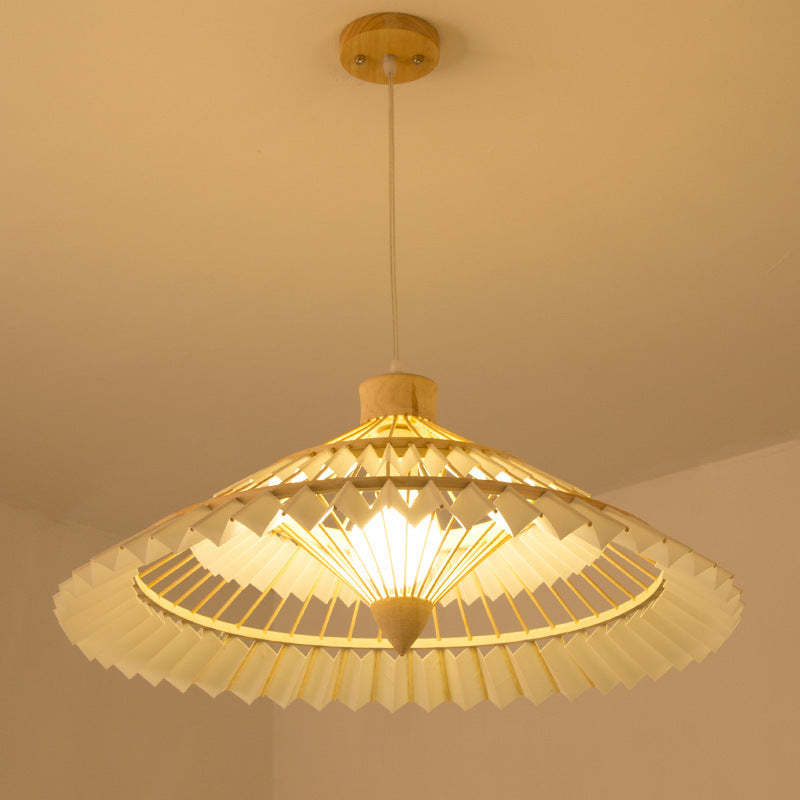 Japanese Dome Umbrella Bamboo Parchment Weaving Chandelier