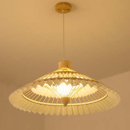 Japanese Dome Umbrella Bamboo Parchment Weaving Chandelier