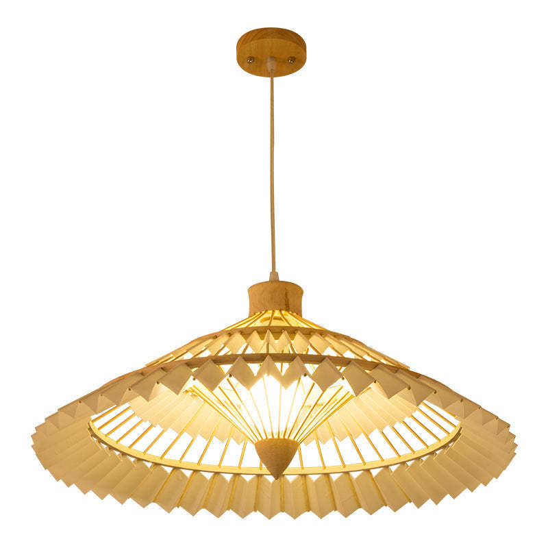 Japanese Dome Umbrella Bamboo Parchment Weaving Chandelier