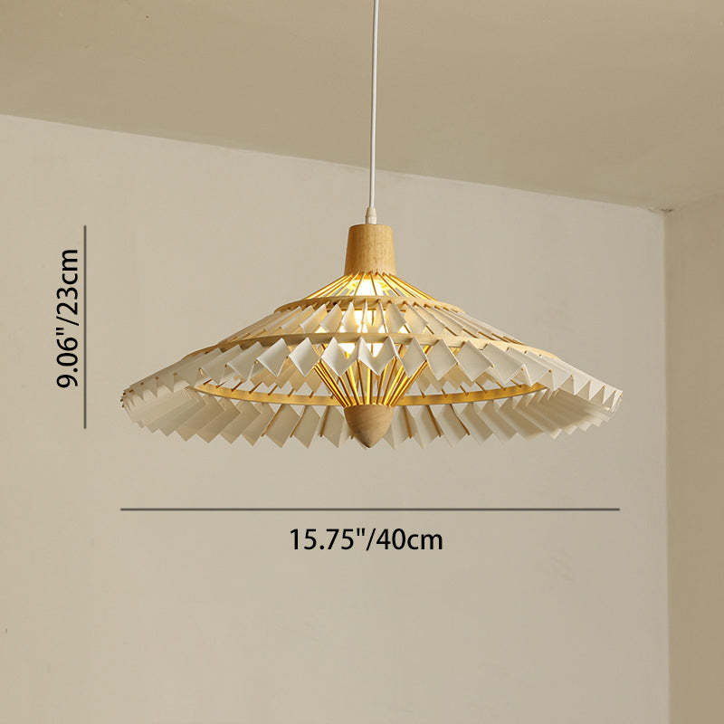 Japanese Dome Umbrella Bamboo Parchment Weaving Chandelier — 220V-240V For UK/AU