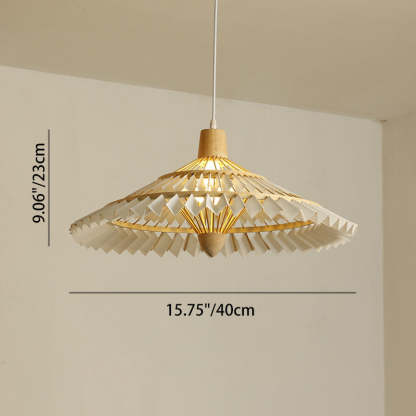 Japanese Dome Umbrella Bamboo Parchment Weaving Chandelier — 220V-240V For UK/AU