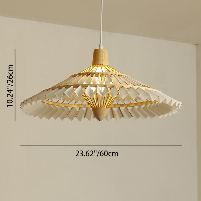 Japanese Dome Umbrella Bamboo Parchment Weaving Chandelier — 220V-240V For UK/AU