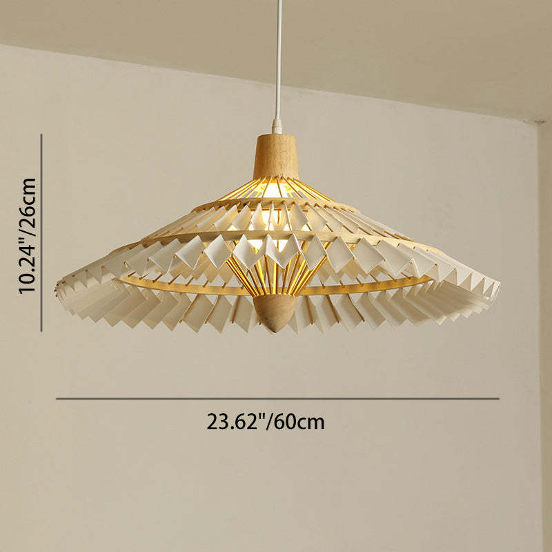 Japanese Dome Umbrella Bamboo Parchment Weaving Chandelier — 220V-240V For UK/AU