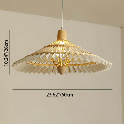 Japanese Dome Umbrella Bamboo Parchment Weaving Chandelier — 220V-240V For UK/AU