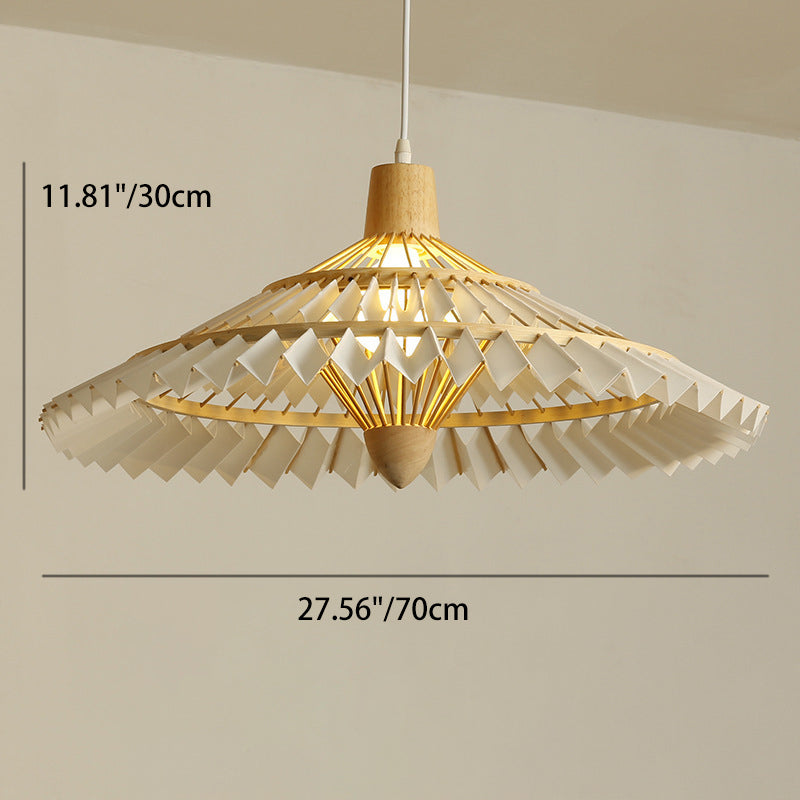 Japanese Dome Umbrella Bamboo Parchment Weaving Chandelier — 110V-120V For US/CA