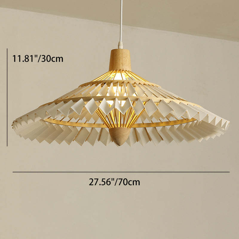Japanese Dome Umbrella Bamboo Parchment Weaving Chandelier — 110V-120V For US/CA