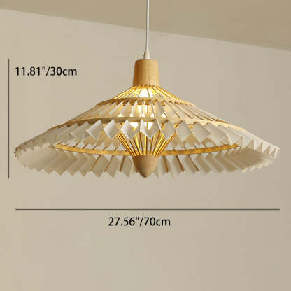 Japanese Dome Umbrella Bamboo Parchment Weaving Chandelier — 110V-120V For US/CA