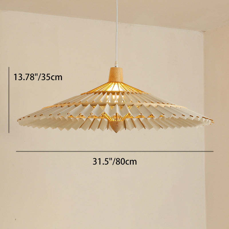 Japanese Dome Umbrella Bamboo Parchment Weaving Chandelier — 220V-240V For UK/AU