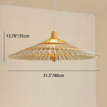Japanese Dome Umbrella Bamboo Parchment Weaving Chandelier — 220V-240V For UK/AU