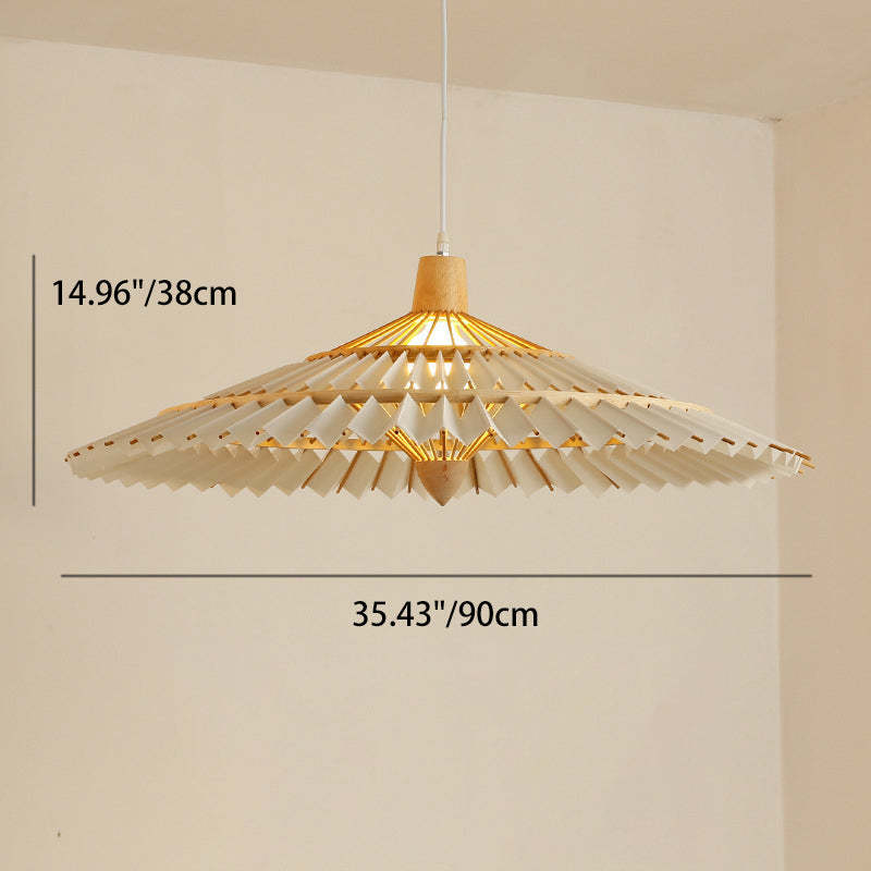 Japanese Dome Umbrella Bamboo Parchment Weaving Chandelier — 110V-120V For US/CA