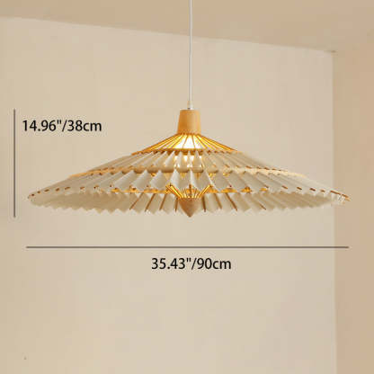 Japanese Dome Umbrella Bamboo Parchment Weaving Chandelier — 110V-120V For US/CA