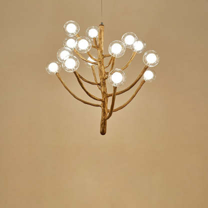 Japanese Dome Tree Branch Polymer Glass Chandelier