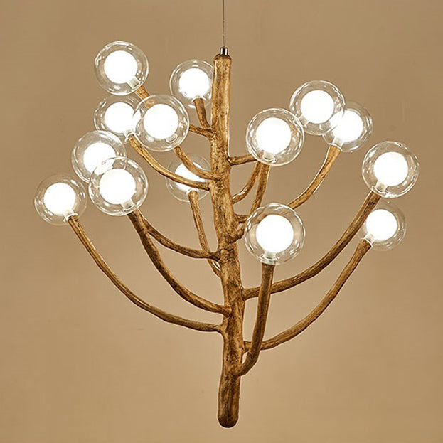 Japanese Dome Tree Branch Polymer Glass Chandelier