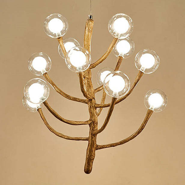 Japanese Dome Tree Branch Polymer Glass Chandelier