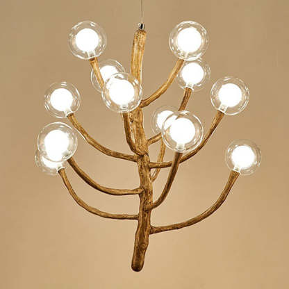 Japanese Dome Tree Branch Polymer Glass Chandelier