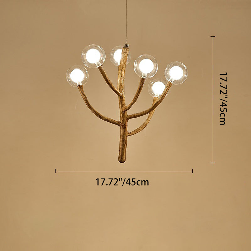 Japanese Dome Tree Branch Polymer Glass Chandelier — 9 / 110V-120V For US/CA
