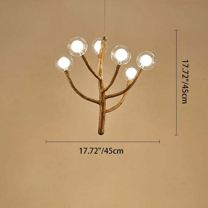 Japanese Dome Tree Branch Polymer Glass Chandelier — 9 / 110V-120V For US/CA
