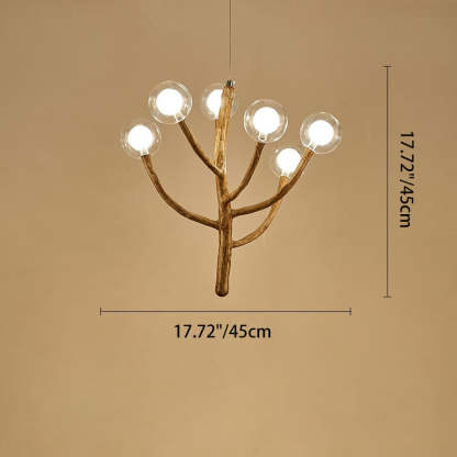 Japanese Dome Tree Branch Polymer Glass Chandelier — 9 / 110V-120V For US/CA