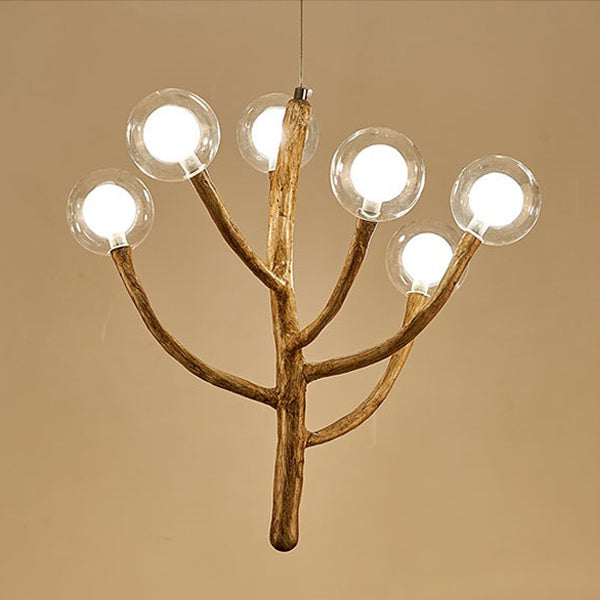Japanese Dome Tree Branch Polymer Glass Chandelier