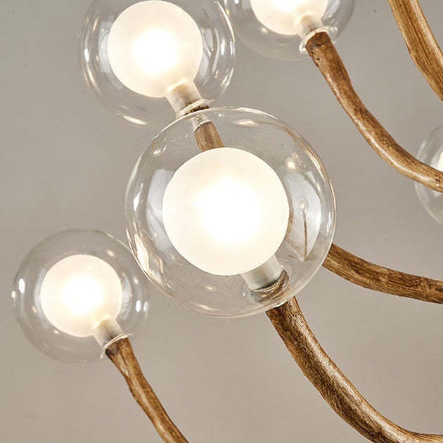 Japanese Dome Tree Branch Polymer Glass Chandelier — 15 / 110V-120V For US/CA