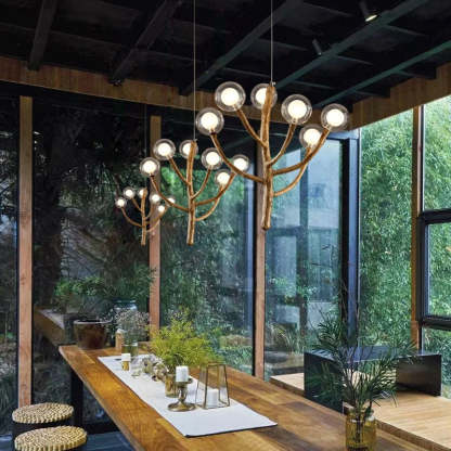 Japanese Dome Tree Branch Polymer Glass Chandelier — 3 / 220V-240V For UK/AU