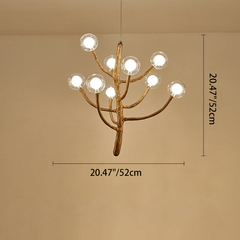 Japanese Dome Tree Branch Polymer Glass Chandelier — 9 / 220V-240V For UK/AU