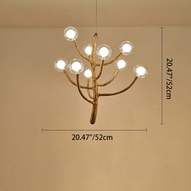 Japanese Dome Tree Branch Polymer Glass Chandelier — 9 / 220V-240V For UK/AU