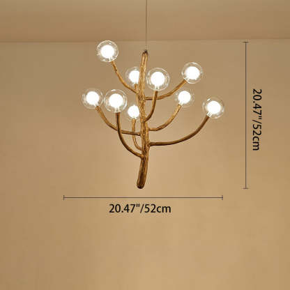 Japanese Dome Tree Branch Polymer Glass Chandelier — 9 / 220V-240V For UK/AU