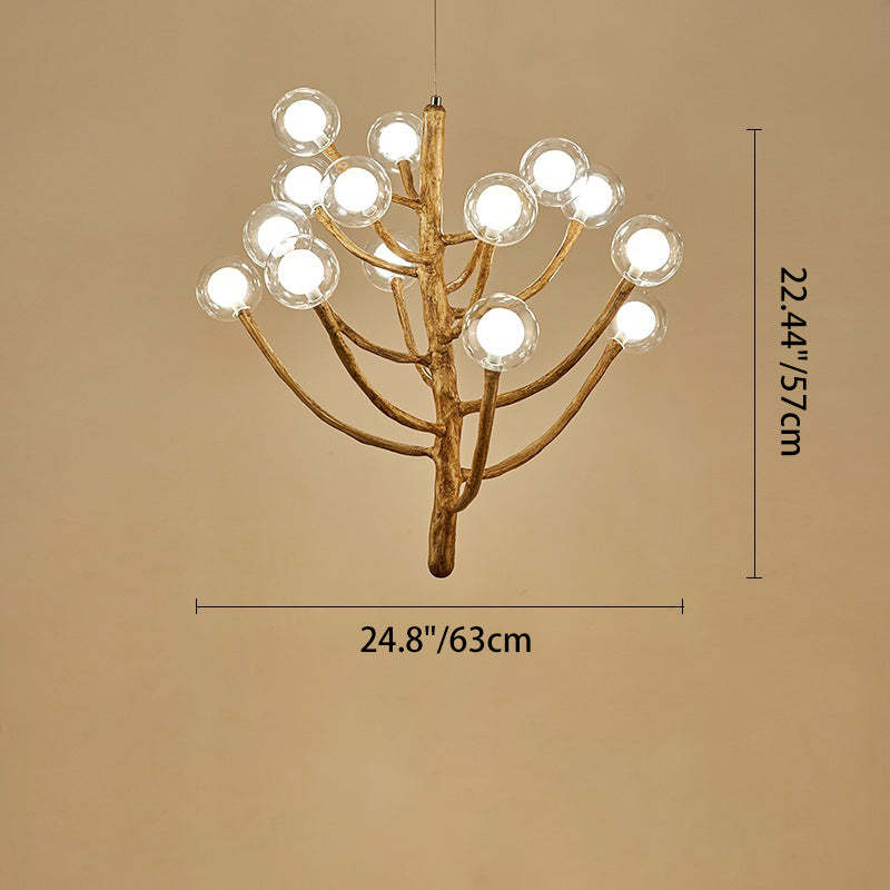 Japanese Dome Tree Branch Polymer Glass Chandelier — 12 / 220V-240V For UK/AU