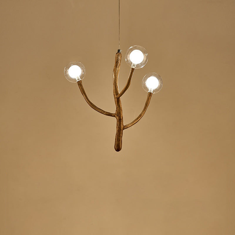 Japanese Dome Tree Branch Polymer Glass Chandelier