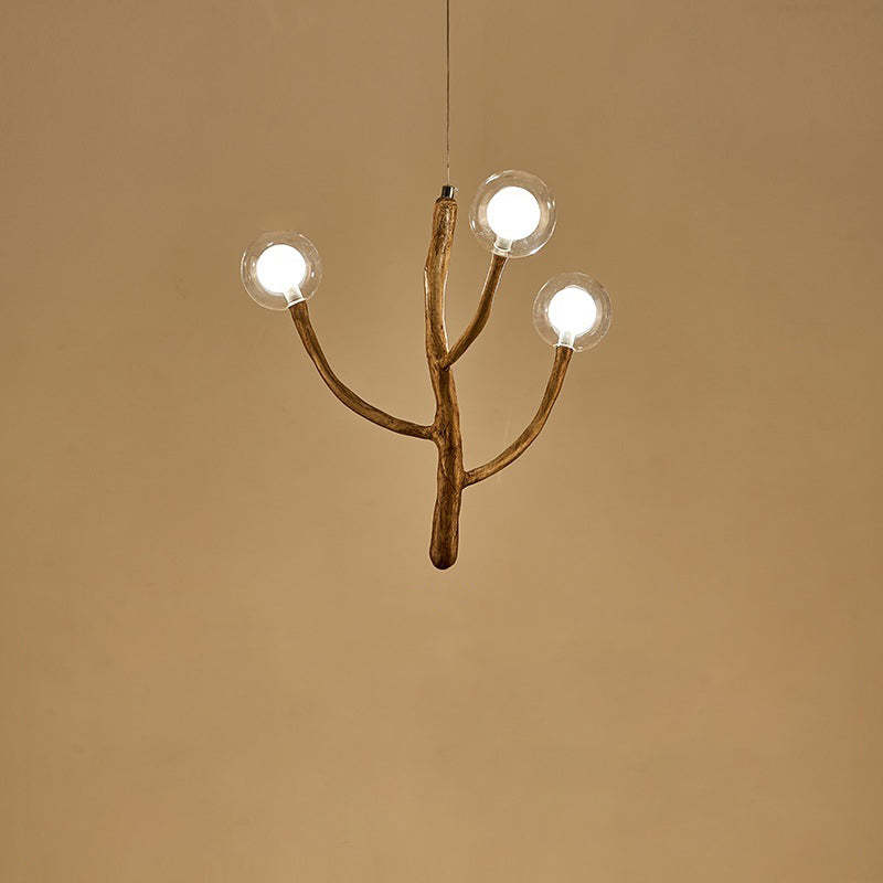 Japanese Dome Tree Branch Polymer Glass Chandelier
