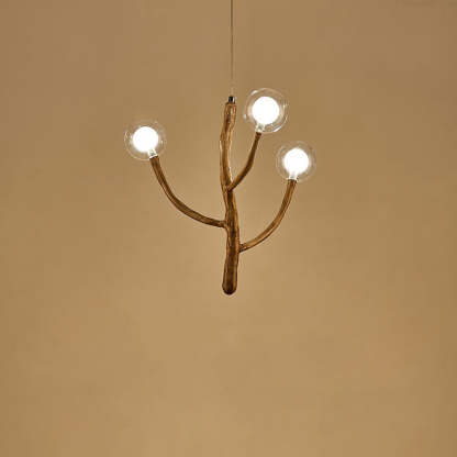 Japanese Dome Tree Branch Polymer Glass Chandelier