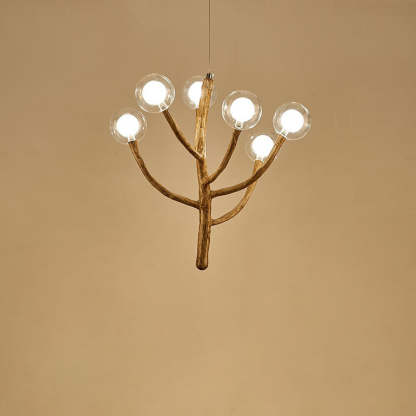 Japanese Dome Tree Branch Polymer Glass Chandelier