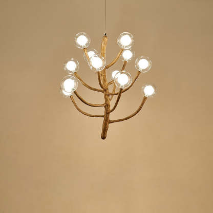 Japanese Dome Tree Branch Polymer Glass Chandelier