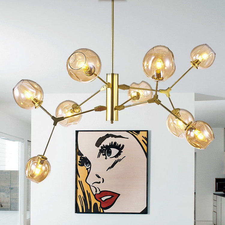 Gold nordic orb dome chandeliers — 220V-240V (UK/AU)