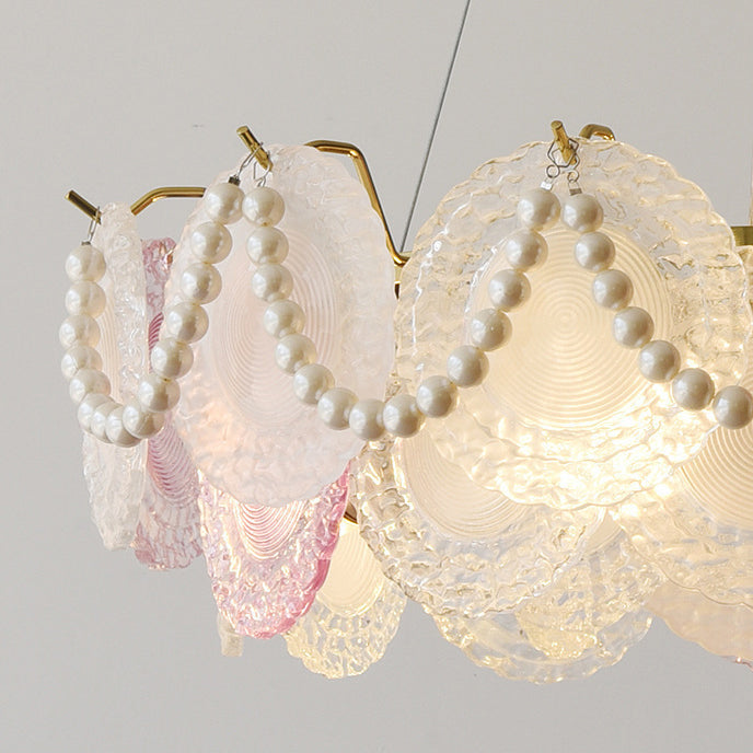 French Dome Pearl Iron Glass Chandelier — Without Pearls / 110V-120V For US/CA