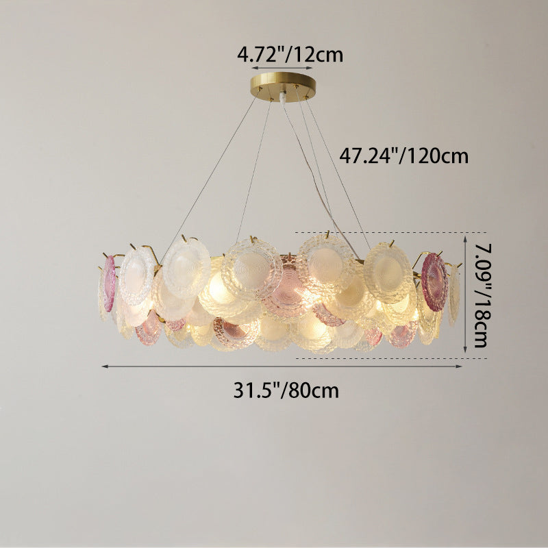 French Dome Pearl Iron Glass Chandelier — With Pearls / 220V-240V For UK/AU