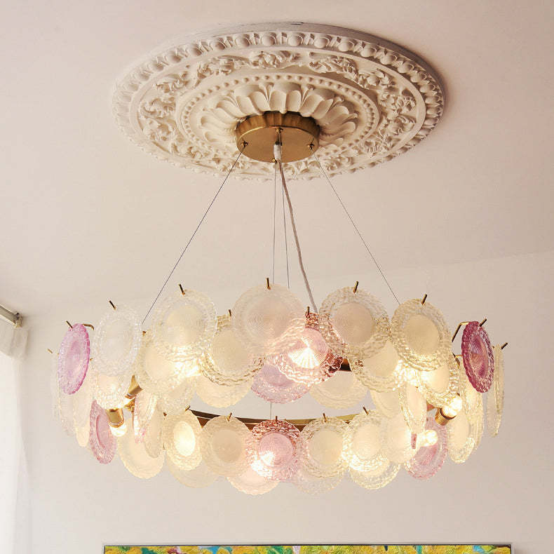 French Dome Pearl Iron Glass Chandelier — Without Pearls / 110V-120V For US/CA