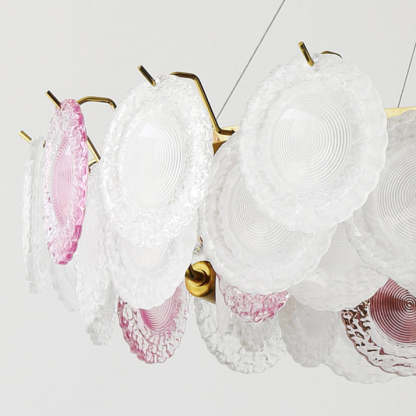 French Dome Pearl Iron Glass Chandelier — With Pearls / 110V-120V For US/CA