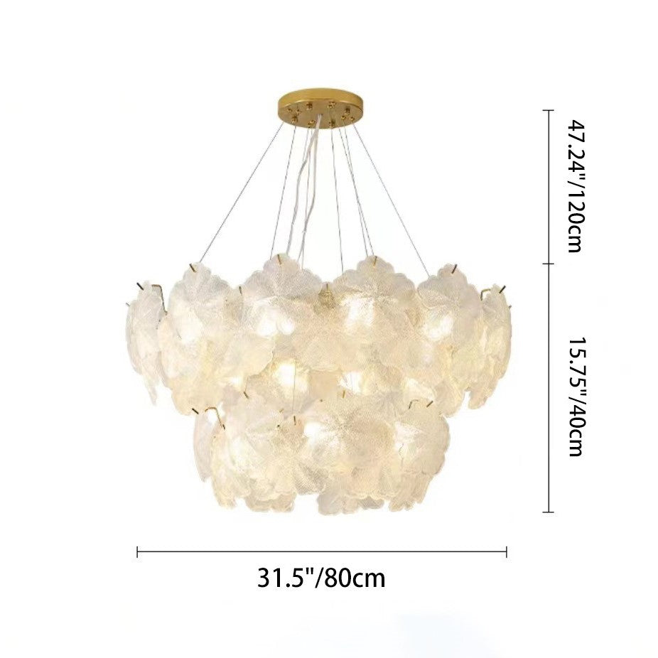 French Dome Snowflake Double Layer Iron Glass Chandelier — 220V-240V For UK/AU
