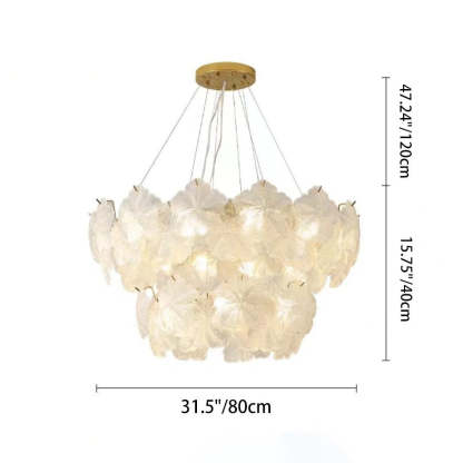 French Dome Snowflake Double Layer Iron Glass Chandelier — 220V-240V For UK/AU