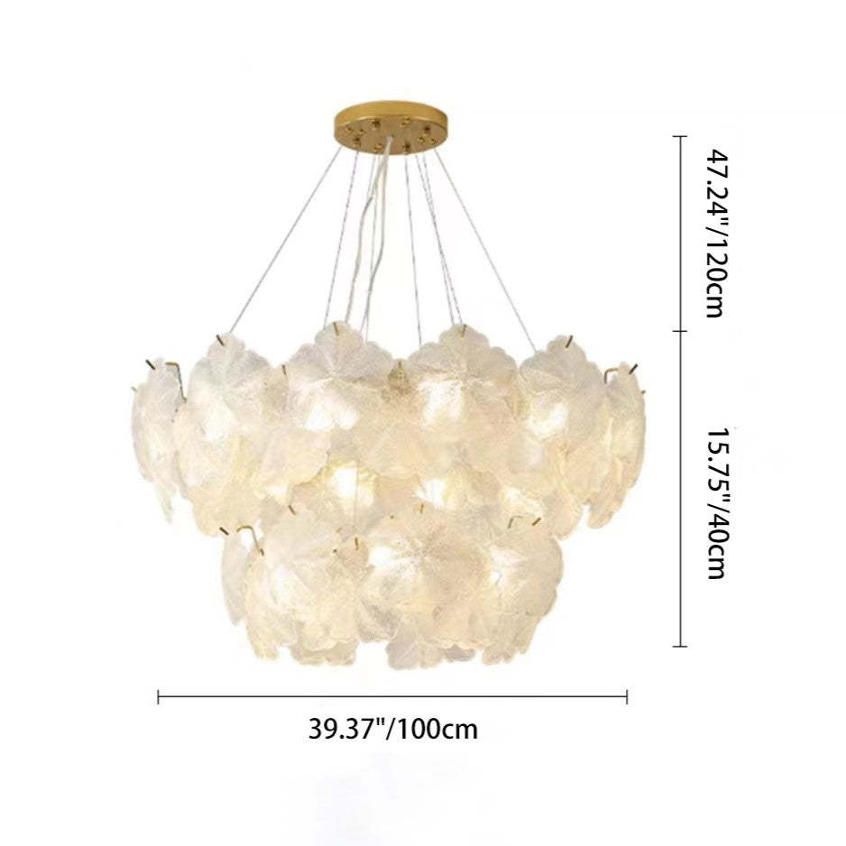French Dome Snowflake Double Layer Iron Glass Chandelier