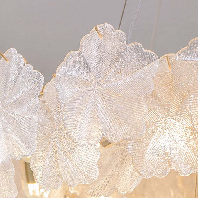 French Dome Snowflake Double Layer Iron Glass Chandelier