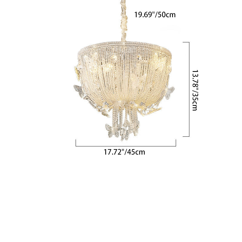 Modern Semicircle Butterflies Crystal Glass Chandelier — Large - 6 / 220V-240V For UK/AU