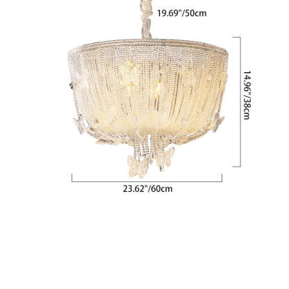 Modern Semicircle Butterflies Crystal Glass Chandelier