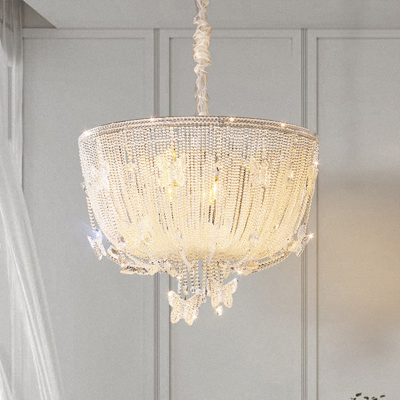 Modern Semicircle Butterflies Crystal Glass Chandelier
