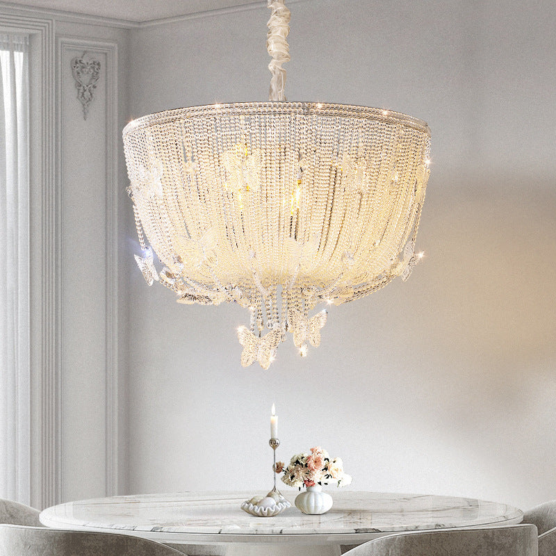 Modern Semicircle Butterflies Crystal Glass Chandelier — Large - 6 / 110V-120V For US/CA