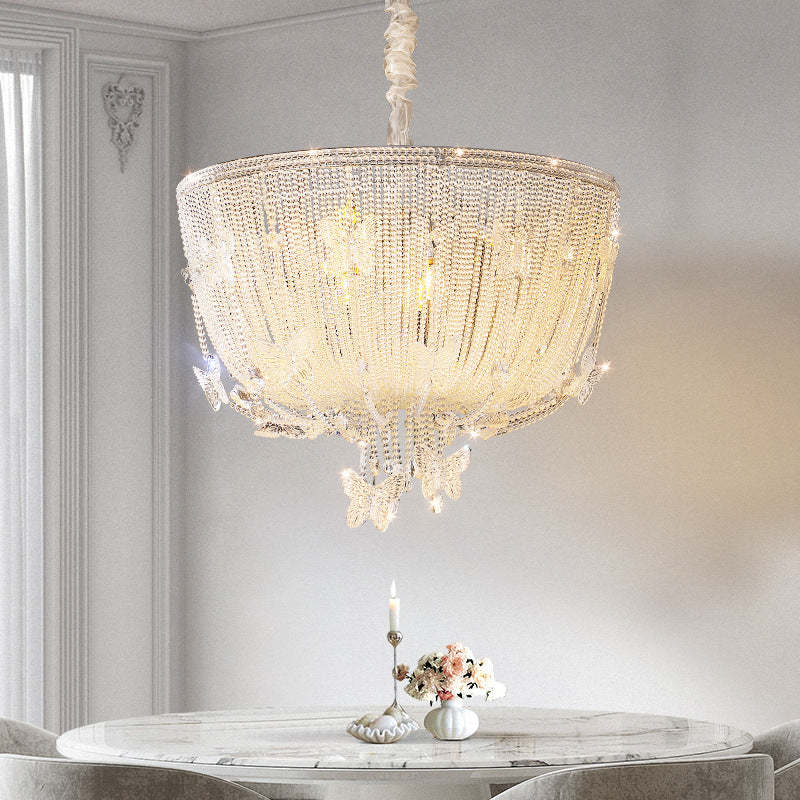 Modern Semicircle Butterflies Crystal Glass Chandelier