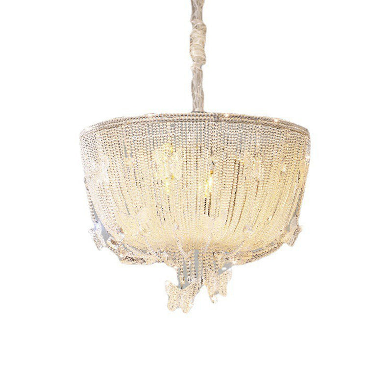 Modern Semicircle Butterflies Crystal Glass Chandelier